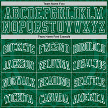 Laden Sie das Bild in den Galerie-Viewer, Custom Kelly Green-White Tribal Ethnic Aztec Sun Stone Side Panel Stripe Round Neck Sublimation Basketball Set Jersey