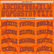 Load image into Gallery viewer, Custom Orange-Royal Tribal Ethnic Aztec Sun Stone Side Panel Stripe Round Neck Sublimation Basketball Set Jersey