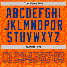 Load image into Gallery viewer, Custom Orange-Royal Tribal Ethnic Aztec Sun Stone Side Panel Stripe Round Neck Sublimation Basketball Set Jersey