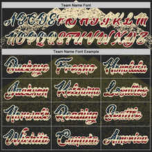 Laden Sie das Bild in den Galerie-Viewer, Custom Black Vintage USA Flag Olive-Cream Mountain Peak Shards Side Panel Stripe Round Neck Sublimation Basketball Set Jersey