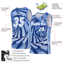 Load image into Gallery viewer, Custom Light Blue White-Royal Lightning Gradient Dot Side Panel Stripe Round Neck Sublimation Basketball Set Jersey