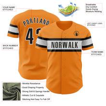 Load image into Gallery viewer, Custom Bay Orange Black-White Authentic Baseball Jersey