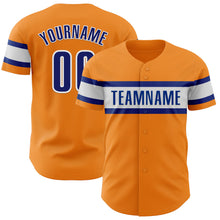 Laden Sie das Bild in den Galerie-Viewer, Custom Bay Orange Royal-White Authentic Baseball Jersey
