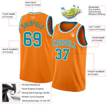 Charger l'image dans la galerie, Custom Bay Orange Teal-White Authentic Basketball Jersey