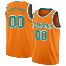 Charger l'image dans la galerie, Custom Bay Orange Teal-White Authentic Basketball Jersey