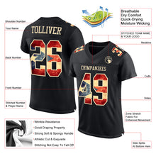 Загрузить изображение в средство просмотра галереи, Custom Black Vintage Puerto Rican Flag-City Cream Mesh Authentic Football Jersey