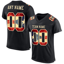 Загрузить изображение в средство просмотра галереи, Custom Black Vintage Puerto Rican Flag-City Cream Mesh Authentic Football Jersey