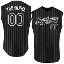 Загрузить изображение в средство просмотра галереи, Custom Black White Pinstripe White Authentic Sleeveless Baseball Jersey