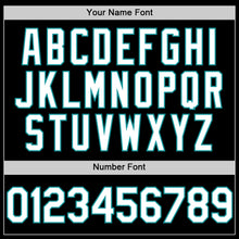 Load image into Gallery viewer, Custom Black White Pinstripe Teal Authentic Sleeveless Baseball Jersey