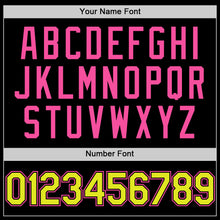 Загрузить изображение в средство просмотра галереи, Custom Black Pink Pinstripe Neon Yellow Authentic Sleeveless Baseball Jersey