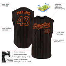Charger l'image dans la galerie, Custom Black Orange Pinstripe Orange Authentic Sleeveless Baseball Jersey