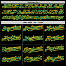 Charger l'image dans la galerie, Custom Black Kelly Green Pinstripe Gold Authentic Sleeveless Baseball Jersey