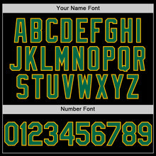 Charger l'image dans la galerie, Custom Black Kelly Green Pinstripe Gold Authentic Sleeveless Baseball Jersey