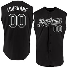 Загрузить изображение в средство просмотра галереи, Custom Black White Authentic Sleeveless Baseball Jersey