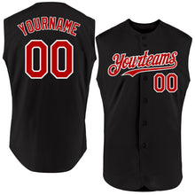 Загрузить изображение в средство просмотра галереи, Custom Black Red-White Authentic Sleeveless Baseball Jersey