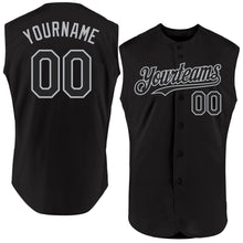 Загрузить изображение в средство просмотра галереи, Custom Black Gray Authentic Sleeveless Baseball Jersey