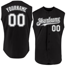 Загрузить изображение в средство просмотра галереи, Custom Black White-Gray Authentic Sleeveless Baseball Jersey