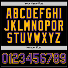 Загрузить изображение в средство просмотра галереи, Custom Black Purple-Gold Authentic Sleeveless Baseball Jersey