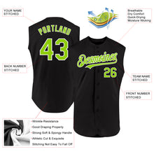 Загрузить изображение в средство просмотра галереи, Custom Black Neon Green-White Authentic Sleeveless Baseball Jersey