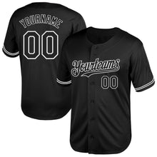 Laden Sie das Bild in den Galerie-Viewer, Custom Black White Mesh Authentic Throwback Baseball Jersey