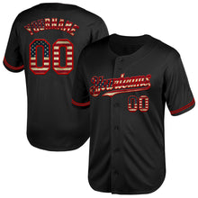 Laden Sie das Bild in den Galerie-Viewer, Custom Black Vintage USA Flag-Red Mesh Authentic Throwback Baseball Jersey