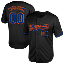 Charger l'image dans la galerie, Custom Black Royal-Orange Mesh Authentic Throwback Baseball Jersey