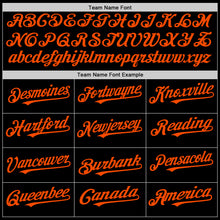 Load image into Gallery viewer, Custom Black Orange Mesh Authentic Throwback Baseball Jersey