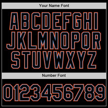 Charger l'image dans la galerie, Custom Black Powder Blue-Orange Mesh Authentic Throwback Baseball Jersey