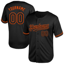Charger l'image dans la galerie, Custom Black Orange Mesh Authentic Throwback Baseball Jersey