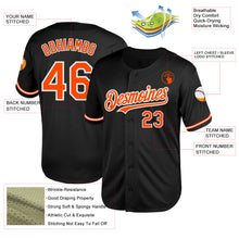 Laden Sie das Bild in den Galerie-Viewer, Custom Black Orange-White Mesh Authentic Throwback Baseball Jersey