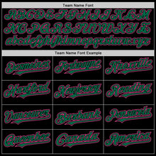 Load image into Gallery viewer, Custom Black Pink-Kelly Green Mesh Authentic Throwback Baseball Jersey