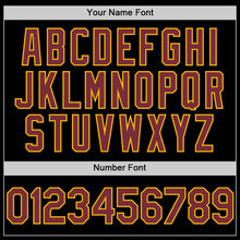 Load image into Gallery viewer, Custom Black Burgundy-Gold Mesh Authentic Throwback Baseball Jersey