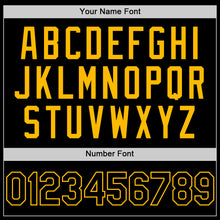 Laden Sie das Bild in den Galerie-Viewer, Custom Black Gold Mesh Authentic Throwback Baseball Jersey