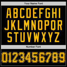 Load image into Gallery viewer, Custom Black Gold Mesh Authentic Throwback Baseball Jersey