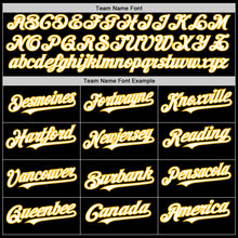 Load image into Gallery viewer, Custom Black White-Gold Mesh Authentic Throwback Baseball Jersey