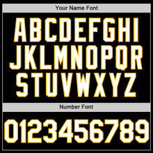 Load image into Gallery viewer, Custom Black White-Gold Mesh Authentic Throwback Baseball Jersey