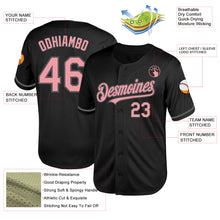 Load image into Gallery viewer, Custom Black Medium Pink-Steel Gray Mesh Authentic Throwback Baseball Jersey
