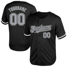 Charger l'image dans la galerie, Custom Black Gray-White Mesh Authentic Throwback Baseball Jersey