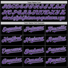 Load image into Gallery viewer, Custom Black Purple-Gray Mesh Authentic Throwback Baseball Jersey