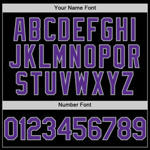 Load image into Gallery viewer, Custom Black Purple-Gray Mesh Authentic Throwback Baseball Jersey