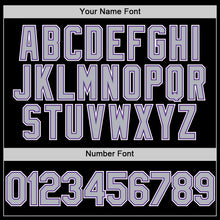 Charger l'image dans la galerie, Custom Black Gray-Purple Mesh Authentic Throwback Baseball Jersey