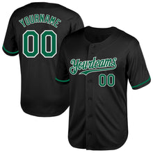 Load image into Gallery viewer, Custom Black Kelly Green-White Mesh Authentic Throwback Baseball Jersey
