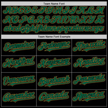 Load image into Gallery viewer, Custom Black Kelly Green-Old Gold Mesh Authentic Throwback Baseball Jersey
