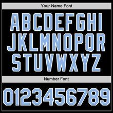 Charger l'image dans la galerie, Custom Black Light Blue-White Mesh Authentic Throwback Baseball Jersey