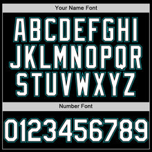 Charger l'image dans la galerie, Custom Black White-Teal Mesh Authentic Throwback Baseball Jersey