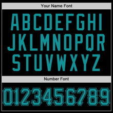 Charger l'image dans la galerie, Custom Black Teal Mesh Authentic Throwback Baseball Jersey