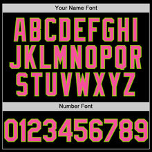 Charger l'image dans la galerie, Custom Black Pink-Neon Green Mesh Authentic Throwback Baseball Jersey