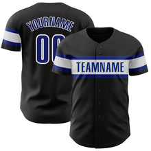 Charger l'image dans la galerie, Custom Black Royal-White Authentic Baseball Jersey