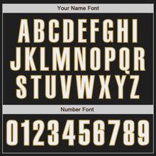 Charger l'image dans la galerie, Custom Black White-Old Gold Authentic Baseball Jersey