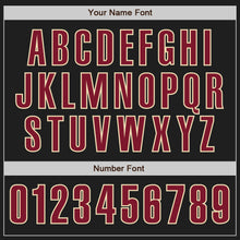 Загрузить изображение в средство просмотра галереи, Custom Black Crimson-Cream Authentic Baseball Jersey